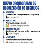 Nuevo cronograma de recolección de residuos